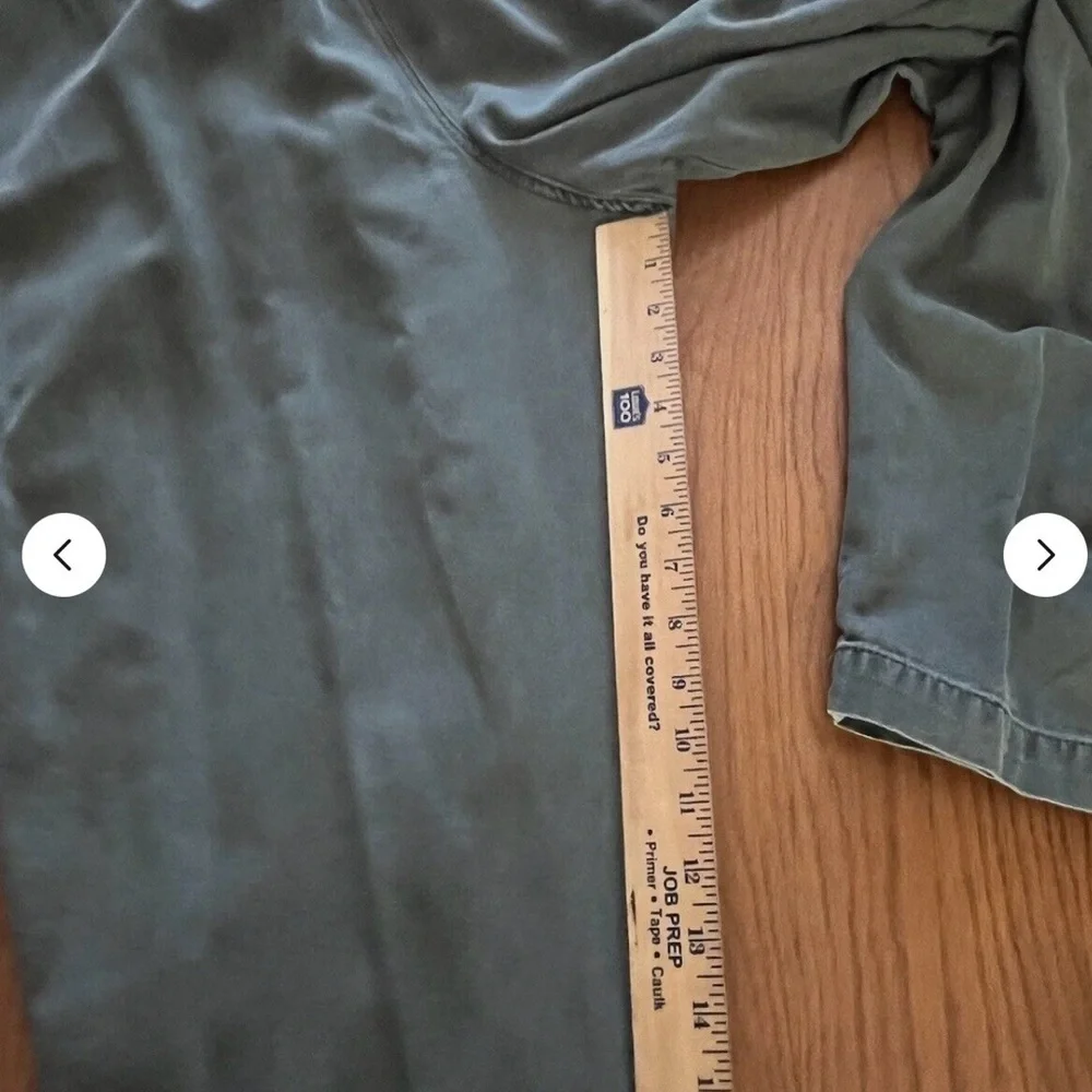 Free People Paper Bag High Waist Pants Women's L Green Cotton Blend Drawstring